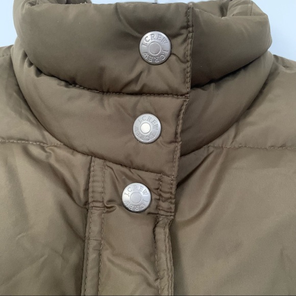 J. CREW Quilted Olive Green with Orange Lining Puffer Down Vest - Picture 7 of 13